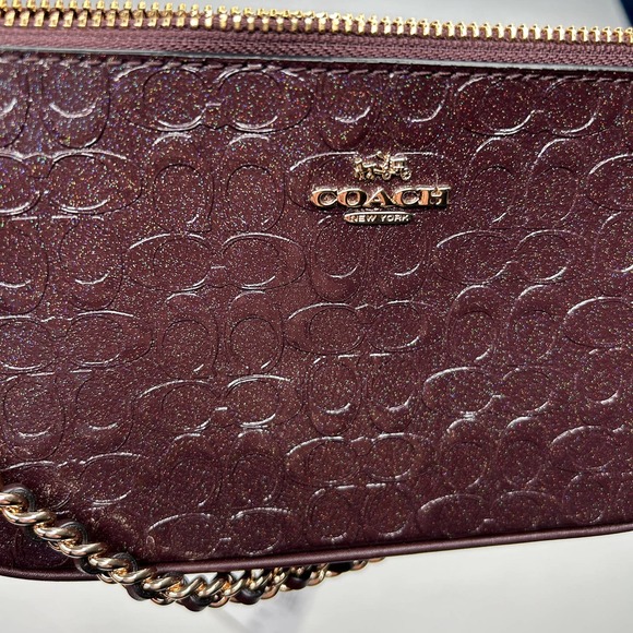 Coach Handbags - Coach | Nolita 19 Glitter Burgundy Oxblood Chain Strap